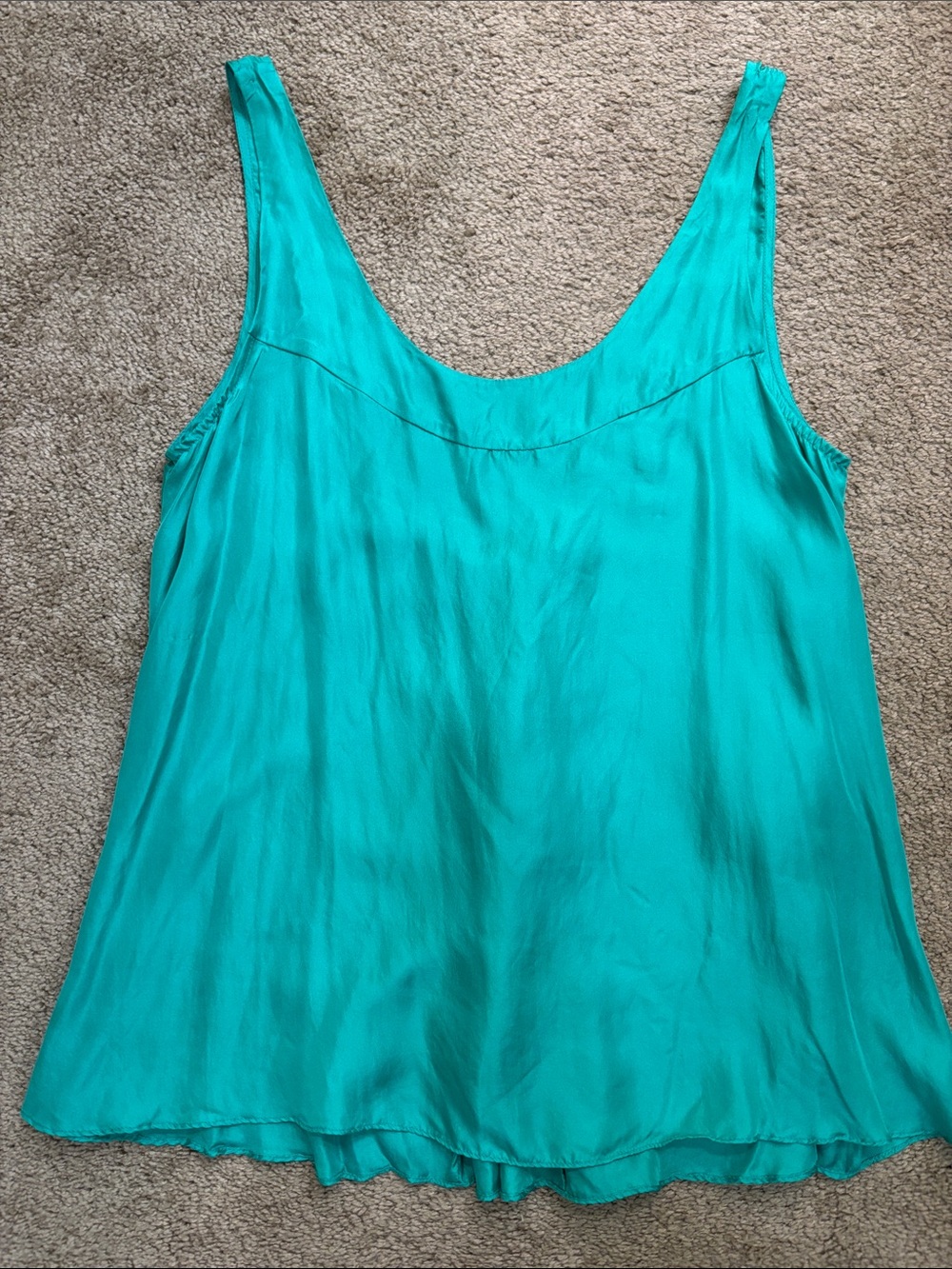 Tangerine Women’s Silk Teal 100% Silk Top Size S